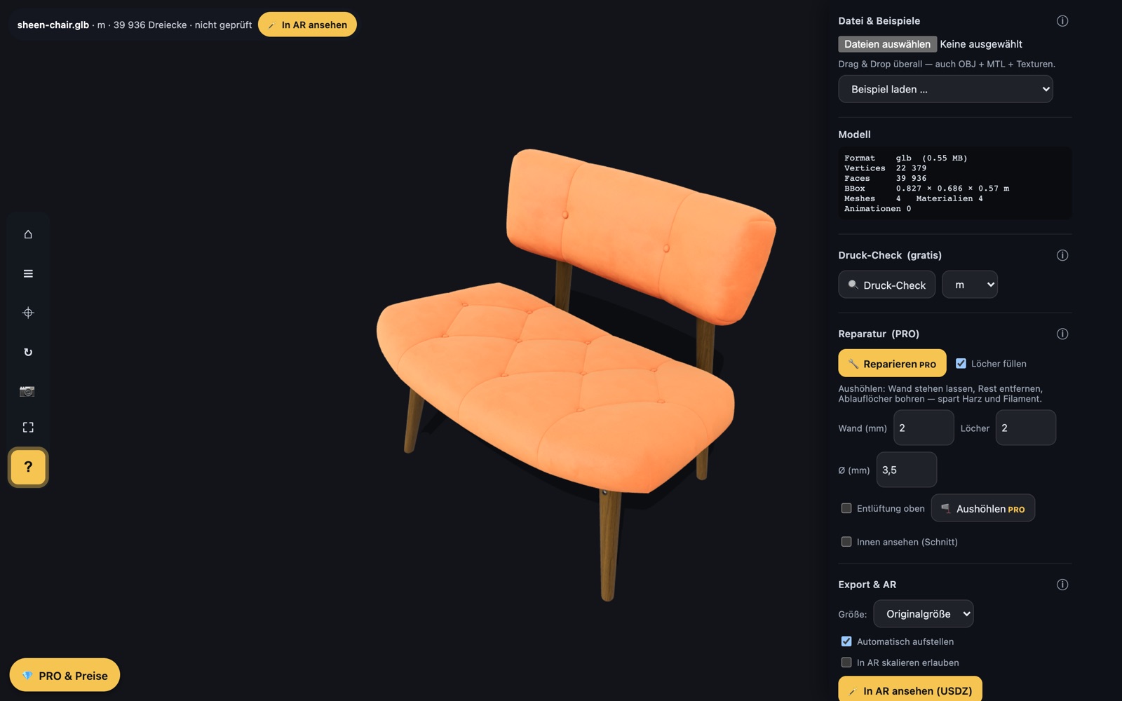 3D-Viewer zum Prüfen von Druckdateien im Browser