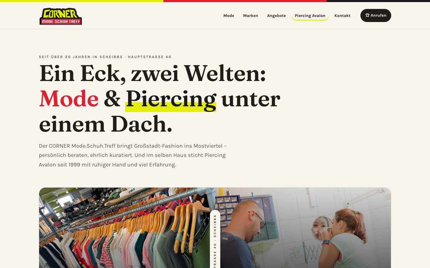 Vorschau Variante A: helle Editorial-Seite mit großer Serifen-Überschrift