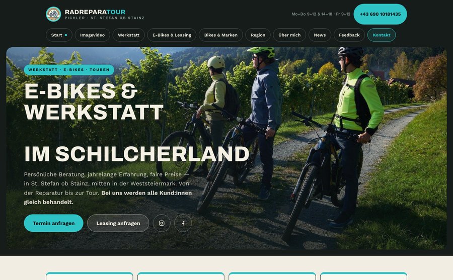 Vorschau der Startseite von Variante B