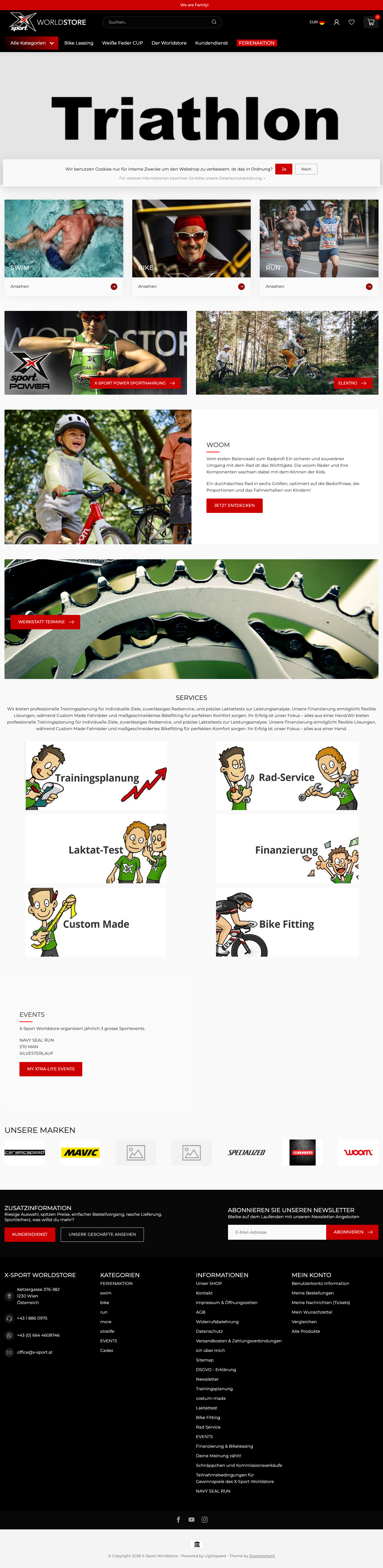 Aktuelle X-Sport Homepage Vorher-Screenshot